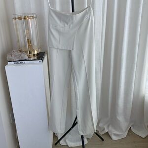 White Wide Leg Trousers